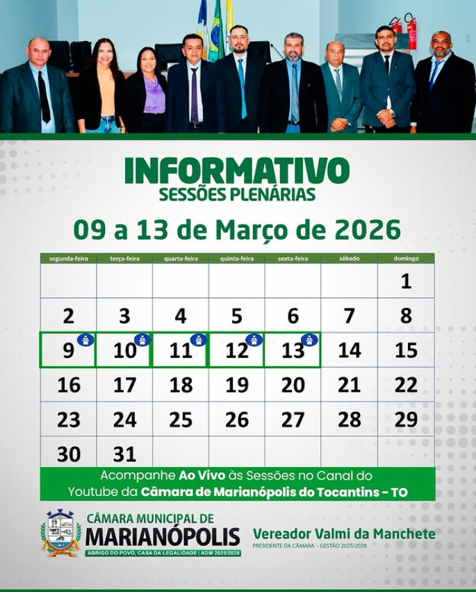 Marianópolis convoca população para as Sessões Plenárias de março