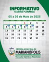 Semana de Sessões Plenárias em Maio/2025 Semana de Sessões Plenárias em Maio/2025